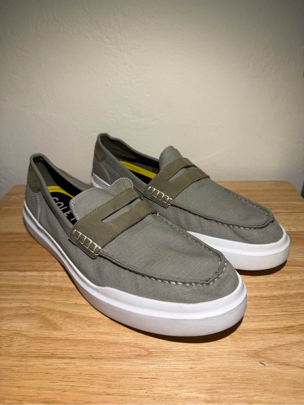 Casual Slip-On Penny Loafers in Olive Green Cole Haan